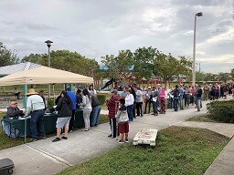 Line at Tent